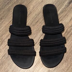 NWOB Rothy’s triple band slide sandals in black size - 8.5